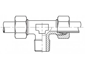 Адаптер трійник 90° LL -  с конічною різьбою M (метрична), TE - MK/C LL - Фото №1